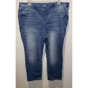 Laurie Felt Los Angeles Silky Easy Skinny Distressed Pull on Jeans 1XP NEW